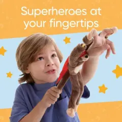 HearthSong Set of Three Plush Flying Flingshot Howling Monkeys in Colorful Cloaks