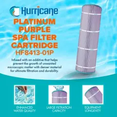 Hurricane Filters HF8413-01P Platinum Purple Pool Filter Cartridge - Replacement for Pleatco PWWPC125B, Unicel C-8413, Filbur FC-2575 and More