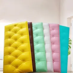Self Adhesive Kid's Anti-collision Wall Stickers Foam Wall Padded, Thickened Upholstered Headboard Panels for Living Room, Bedroom 70x35x1.3cm