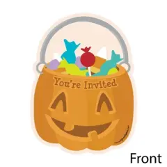 Big Dot of Happiness Trick or Treat - Shaped Fill-in Invitations - Halloween Party Invitation Cards with Envelopes - Set of 12