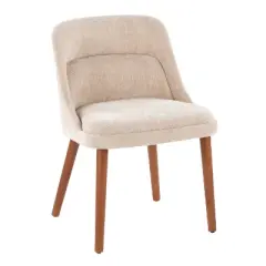 LumiSource Set of 2 Rina Fabric Chair Walnut Wood