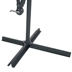 Sunnydaze Outdoor Steel Offset Cantilever Patio Umbrella with Round Base Set - 10'