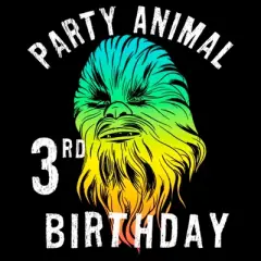 Toddler's Star Wars Chewbacca Party Animal 3rd Birthday T-Shirt
