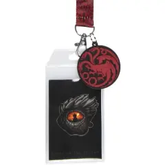 Game Of Thrones: House Of The Dragon ID Badge Holder Lanyard w/ 2" Rubber Pendant