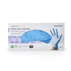 McKesson Confiderm 6.5CX Disposable Nitrile Exam Glove Extended Cuff Length Size Small
