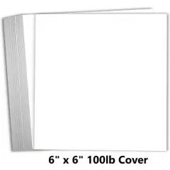 Hamilco 6x6" White Scrapbook Cardstock Paper Heavyweight 100lb Cover Card Stock 100 Pack