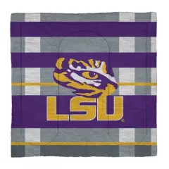 NCAA LSU Tigers Heathered Stripe Queen Bedding Set in a Bag - 3pc