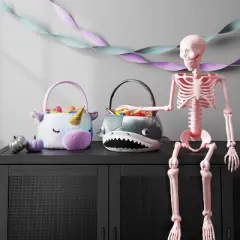 Halloween Shark Round Trick or Treat Decorative Bling Basket - Hyde and EEK! Boutique&trade;