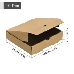 Unique Bargains Square Corrugated Cowhide Paper Mini Storage Cookie Pizza Box