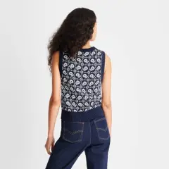 Women's Jacquard Sweater Vest - Future Collective&trade; with Reese Blutstein Navy Blue