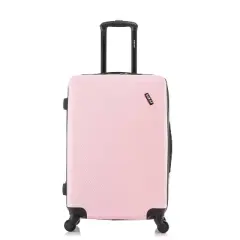 DUKAP Discovery Lightweight Hardside Large Checked Spinner Suitcase - Pink