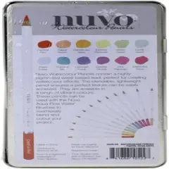 Nuvo Watercolor Pencil Set of 12 - Professional Premium Quality Artist Drawing Colored Pencils - Pastel Highlights