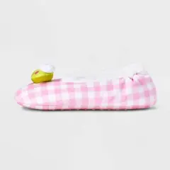 Women's Hello Kitty Keroppi Gingham Plaid Slipper Socks with Grippers
