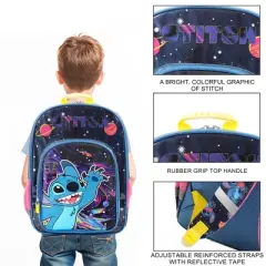 Disney's Stitch Space Character 16" Kid's Backpack For School And Travel
