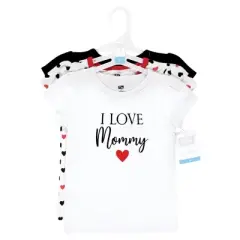 Hudson Baby Infant Girl Short Sleeve T-Shirts, Girl Mommy Red Black