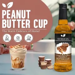 Syruvia Peanut Butter Cup Syrup - 25.4 fl oz. Premium Flavoring Syrup For Coffee