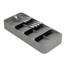 Joseph Joseph DrawerStore Large Compact Cutlery Organizer - Gray: Silverware Tray, In-Drawer Flatware Storage, Multiple Compartments