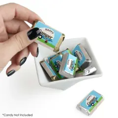 Big Dot of Happiness Happy Camper - Mini Candy Bar Wrapper Stickers - Camping Baby Shower or Birthday Party Small Favors - 40 Count