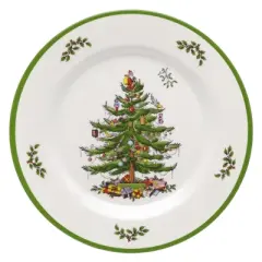 Spode Christmas Tree Melamine Dinner Plate (Set of 4) - 11 Inch Shatterproof Serving Plate - Festive Tableware, Dishwasher Safe Dinnerware