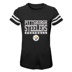 NFL Pittsburgh Steelers Girls' Short Sleeve Stripe Fashion T-Shirt