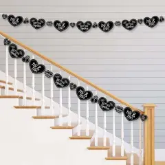 Big Dot of Happiness Mr. and Mrs. - Black and White Wedding or Bridal Shower DIY Decorations - Clothespin Garland Banner - 44 Pieces