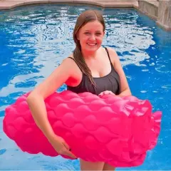 85" Roll 'N' Go Inflatable Swimming Pool 1-Person Air Mattress with Pillow - Pink