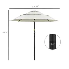 Kumasinova 9FT 3-Tier  Patio Umbrella with Crank,Outdoor Umbrella with Push Button Tilt,Beach Umbrella for Deck,Pool,Outdoor Umbrellas for Patio