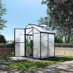 Sturdy Greenhouse, 6.25'x8' Shatterproof Polycarbonate with Large 24"x23" Roof Vent, Easy Setup