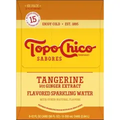 Topo Chico Sabores Tangerine Ginger Sparkling Water - 8pk/12 fl oz Cans
