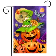 Briarwood Lane Halloween Garden Flag 12x18 For Outdoor Happy Jack-O-Lanterns For Halloween Garden Flag Flags For Outside