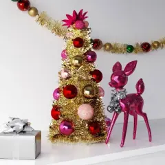 12.5" Christmas Tinsel Tree Gold - Wondershop&trade;