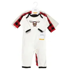 Hudson Baby Infant Boys Cotton Coveralls, Winter Moose