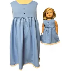 Doll Clothes Superstore Size 5 Matching Girl And Doll Blue Dresses