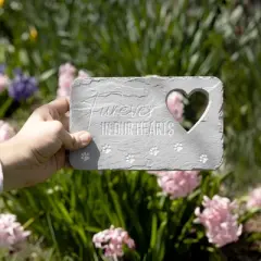 Pavilion Gift Company - Furever In Our Hearts - 7" x 4.25" Garden Stone - Stepping Stones and Pathways