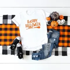 Simply Sage Market Women's Happy Halloween Short Sleeve Graphic Tee