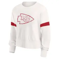 NFL Kansas City Chiefs Women's Primary Antique Long Sleeve Crew Fleece Sweartshirt