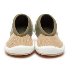 Komuello Toddler Boy Girl First Walk Sock Shoes Flat Style Color Block Olive