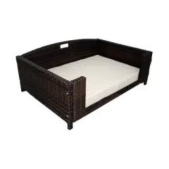 Iconic Pet Beds for Dogs and Cats - Rattan Rectangular Sofa - Black