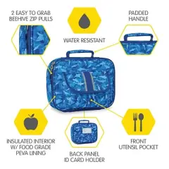 Bixbee Shark Camo Lunchbox - Kids Lunch Box, Insulated Lunch Bag for Girls and Boys, Lunch Boxes Kids for School, Small Lunch Tote for Toddlers