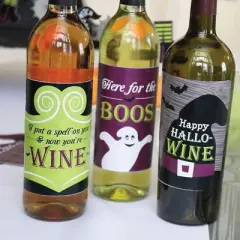 Big Dot of Happiness Happy Halloween - Witch Party Decorations for Women and Men - Wine Bottle Label Stickers - Set of 4