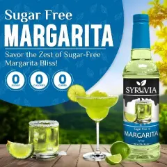 Syruvia Sugar Free Margarita Syrup - 25.4 fl oz. Premium Flavoring Syrup For Coffee