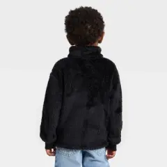 Toddler Boys' Disney Cars Lightning McQueen Racing Cozy Zip-Up Sweater - Black