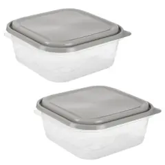 GoodCook EveryWare Square Food Storage Containers - 11.7 Cups - 4pcs/2ct - Gray