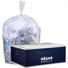 Plasticplace 12-16 Gallon Trash Bags, Clear (250 Count)