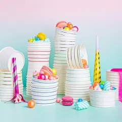 Daydream Society - Gold Frenchie Striped Treat Cups - Pack of 8 Paper Treat Cups