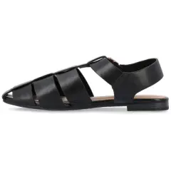Journee Collection Womens Cailinna Tru Comfort Foam Caged Buckle Square Toe Flats