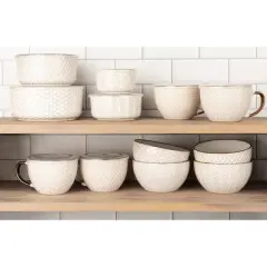 Kook Ceramic Nesting Bowls with Lids, Set of 4, Narbonne Collection