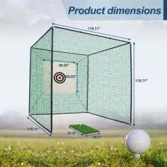 BestParts 10x10x10FT Golf Practice Net Cage with Metal Frame for Indoor & Outdoor Use