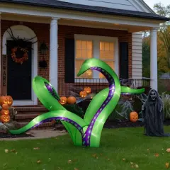 Angel Sar Halloween Inflatable Octopus Tentacles, 2 Pack 6.9FT Hanging Decor with LED Lights, for Window Yard Garden Outdoor Party Decoration