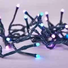 Home Heritage Luminations Christmas Holiday Party Lights, Twinkly Smart App Control, 16.3-Foot String of Wrapped Dome, 50 RGB LED Bulbs (6 Pack)